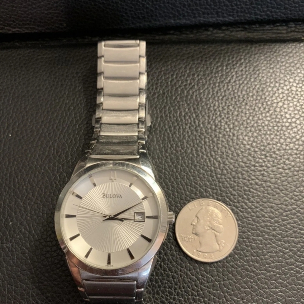 Vintage Bulova Stainless Steel Watch Starburst Dial C860693 Great Condition